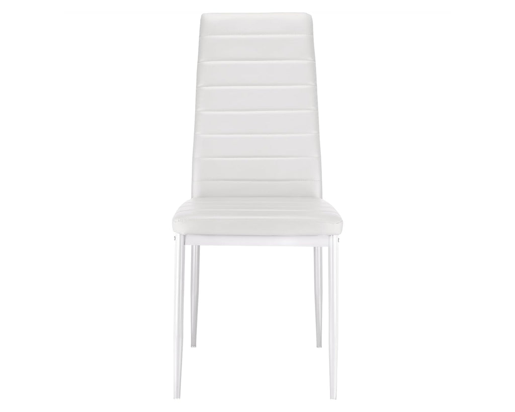 6 Seater Dining Table Set 140x80cm Wooden Table with High Back PU Leather Chairs