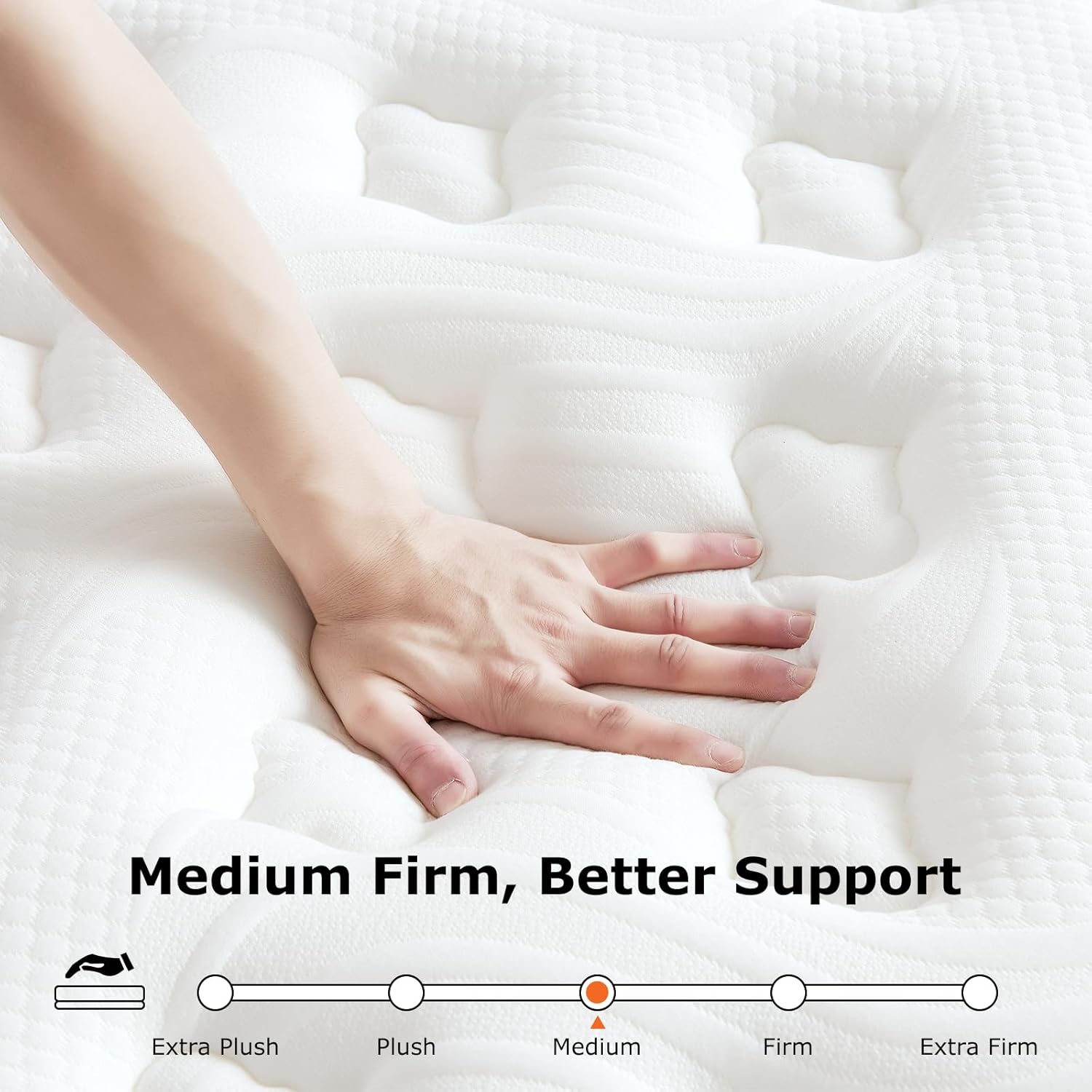 Double Mattress 4FT6, Gel Memory Foam, Individually Medium Firm Pocket Sprungs Double Size Mattresses, Orthopedic Hybrid Mattress for Back Pain Relief 135x190x23cm