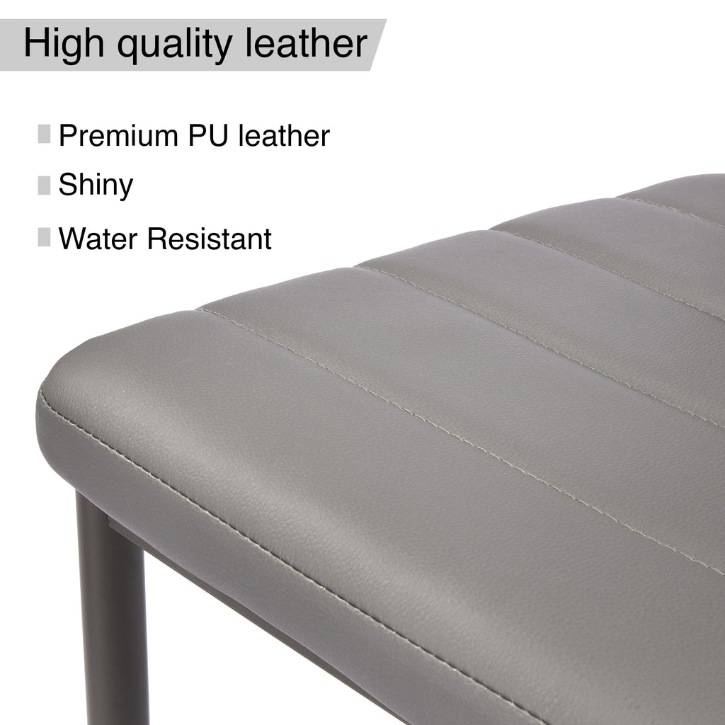 6 Seater Dining Table Set 140x80cm Wooden Table with High Back PU Leather Chairs