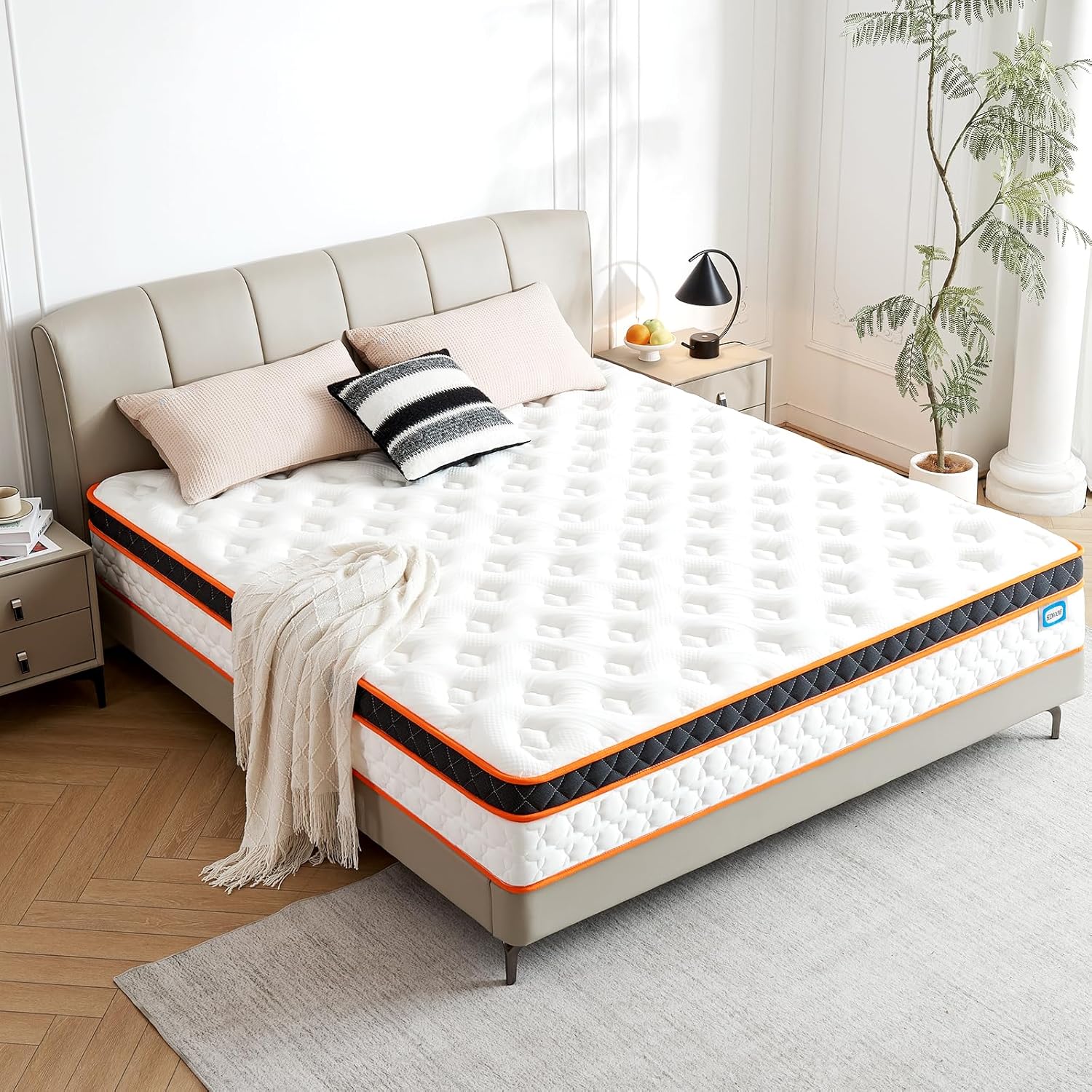 Double Mattress 4FT6, Gel Memory Foam, Individually Medium Firm Pocket Sprungs Double Size Mattresses, Orthopedic Hybrid Mattress for Back Pain Relief 135x190x23cm